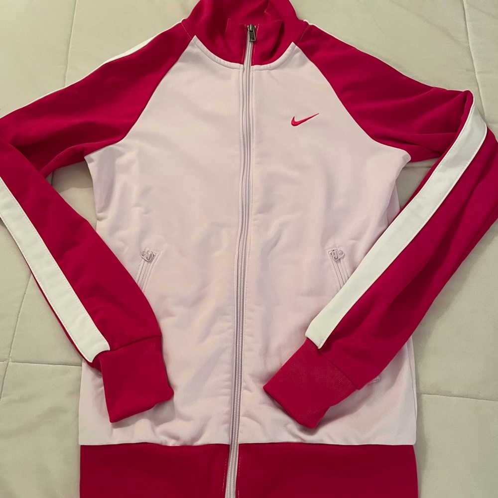 Vintage Nike pink and white track jacket